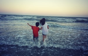 kids in ocean